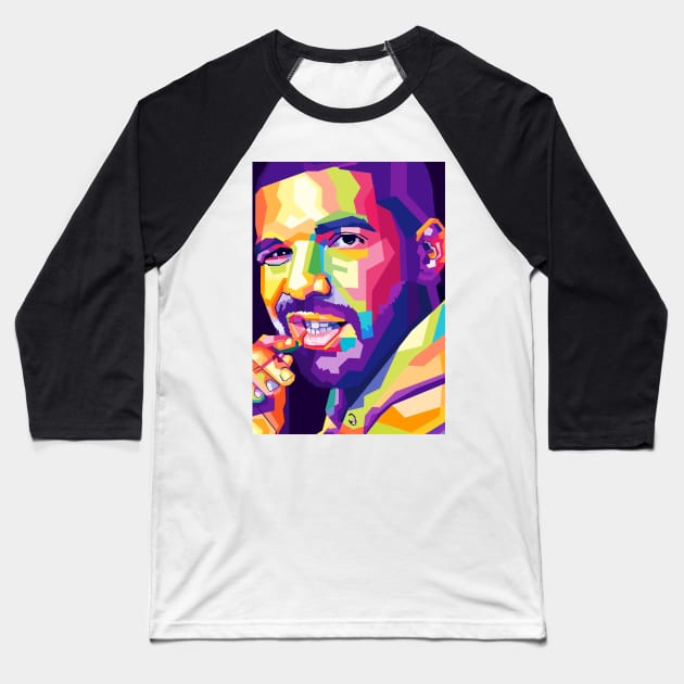 Drake Wpap Pop Art Baseball T-Shirt by Zet Art